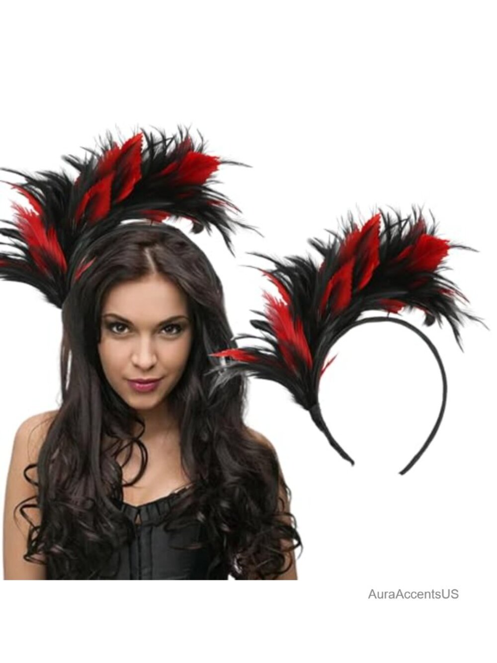 Feather Headband Fascinator 1920s Costume Hair Accessory for Women
